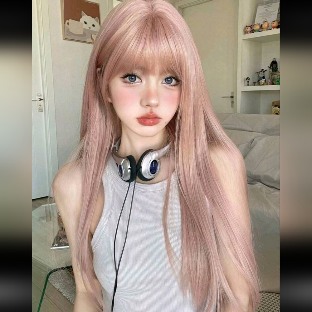 NWOT Shein Pale Pink Straight Synthetic Wig
